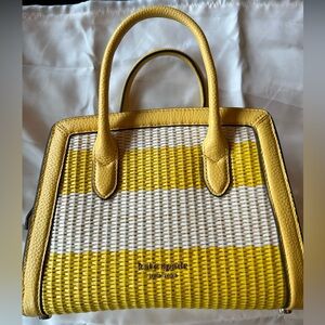 Kate Spade mini Knott yellow-striped satchel